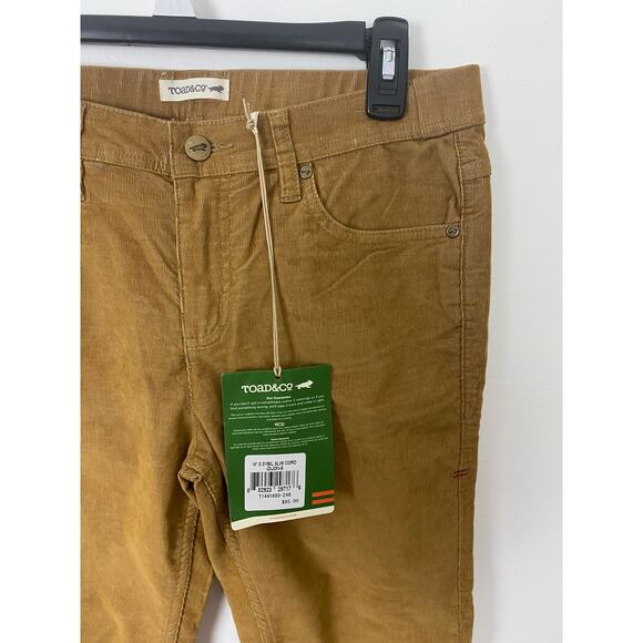 NEW Women Toad & Co. Sybil Slim Corduroy organic cotton chino pants, 8 - Picture 3 of 5